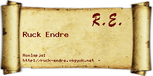 Ruck Endre névjegykártya